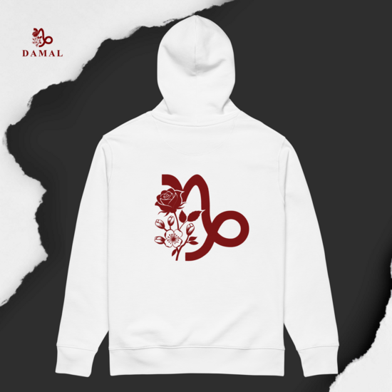 DAMAL White Eco Unisex Hoodie